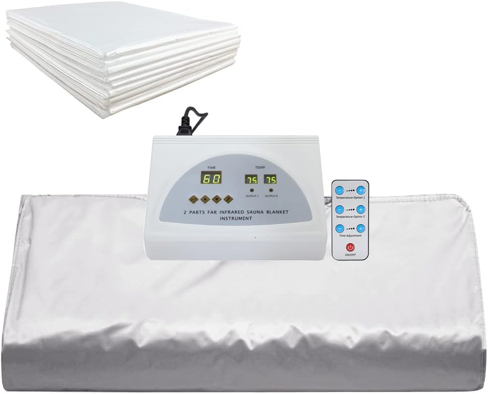 Vanell Far Infrared Sauna Detox Blanket - 2-Zone Spa Sauna Blanket, Overall Wrap Heating, FIR Technology, Zipper Type - Digital Body Heat Blanket