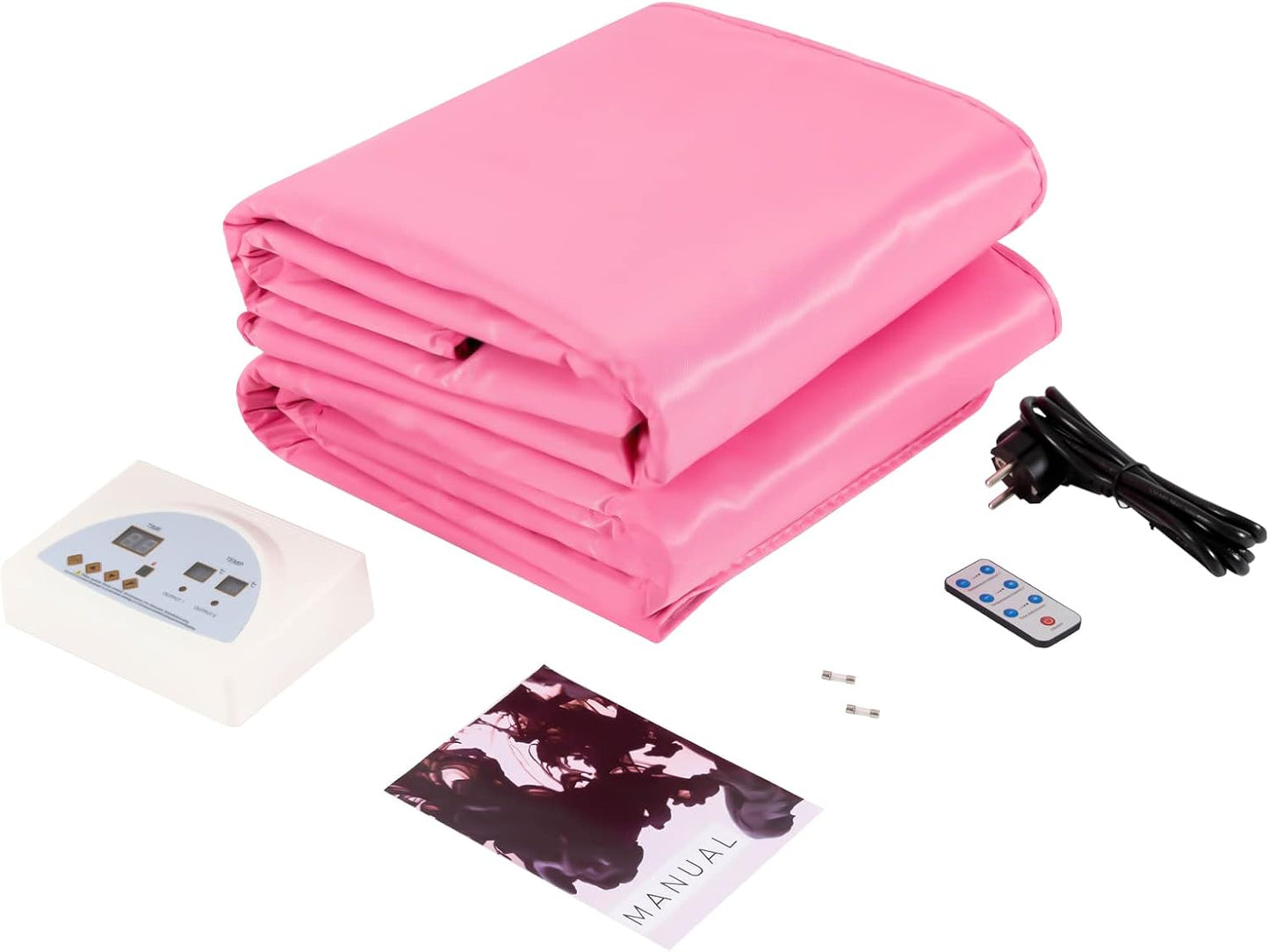 Far Infrared Sauna Blanket, Portable Infrared Sauna for Home, Sauna Bag Body Shaper Blanket, with Remote Control, for Home Relaxation Calm Your Body, Exercise Recovery and Mind, Pink