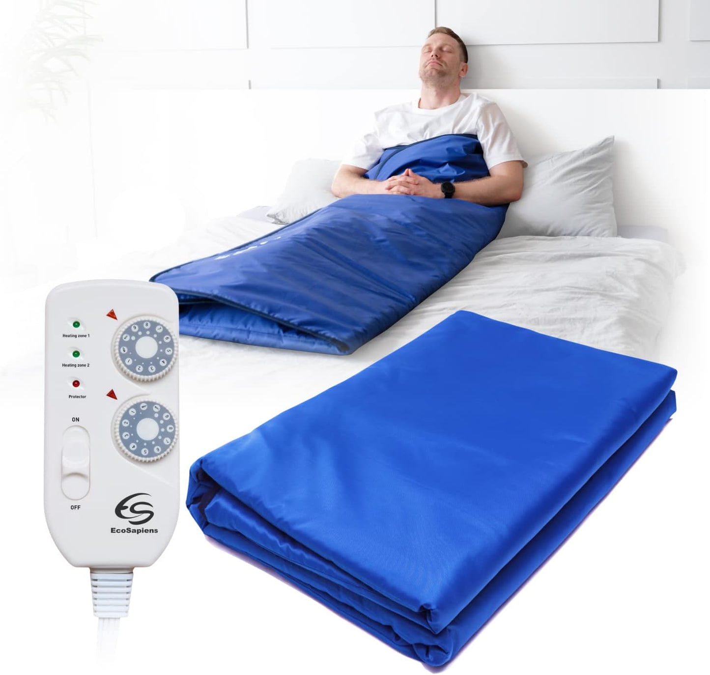 Heating Blanket, Fat and Weight Lose, Portable Infrared Sauna Blanket 71x87 In, 2 Zone Remote Control 9 Modes 110V, Detox Slimming Body Wraps for Intense Sweating, Personal Spa Bag for Home and Office