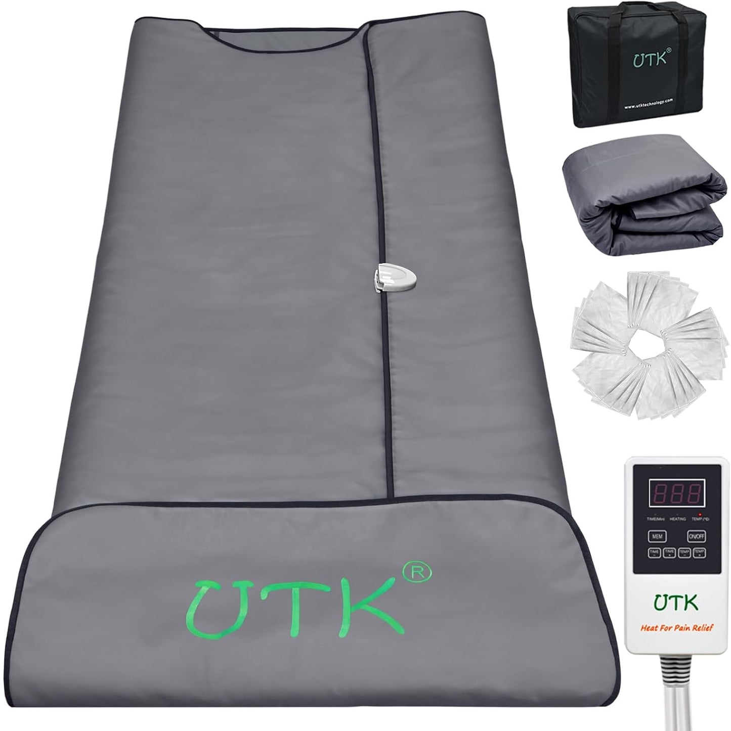 UTK Infrared Sauna Blanket, Portable Sauna for Home SPA, Fast Sweat & None Smell Infrared Sauna to Relax & Detox Your Body and Mind, (71"*71") Full-Size Home Sauna with 50 Plastic Wraps