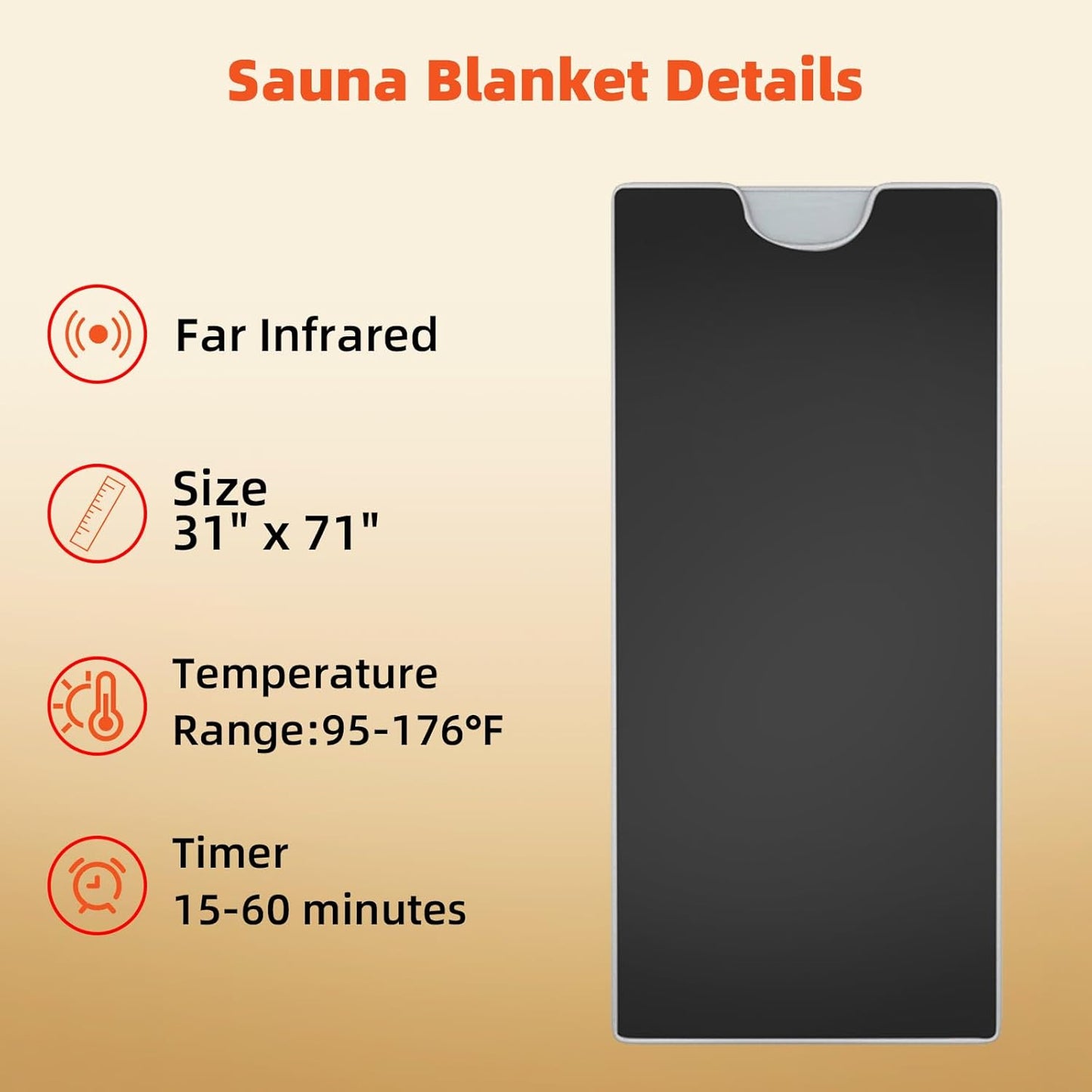 Infrared Sauna Blanket for Detoxification Portable Far Infrared Sauna Blanket for Exercise Recovery Infrared Blanket Sauna with 95–176 °F Temp Range for Home Relaxation Calm Your Body and Mind