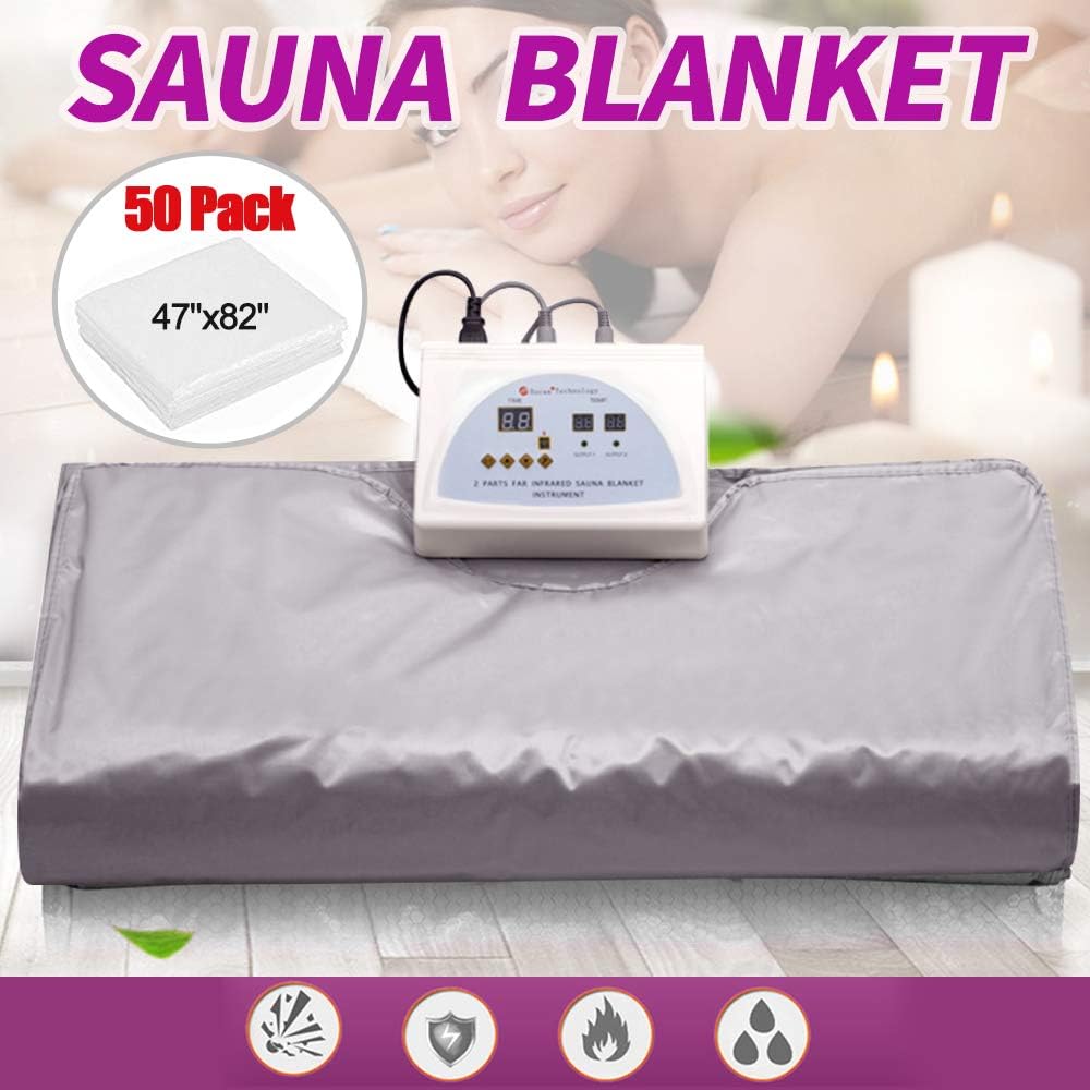 Vanell Far Infrared Sauna Detox Blanket - 2-Zone Spa Sauna Blanket, Overall Wrap Heating, FIR Technology, Zipper Type - Digital Body Heat Blanket