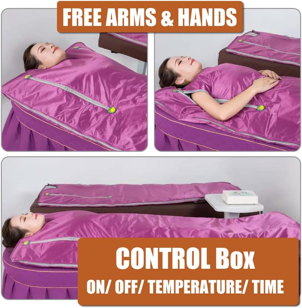 Vanell Far Infrared Sauna Detox Blanket - 2-Zone Spa Sauna Blanket, Overall Wrap Heating, FIR Technology, Zipper Type - Digital Body Heat Blanket