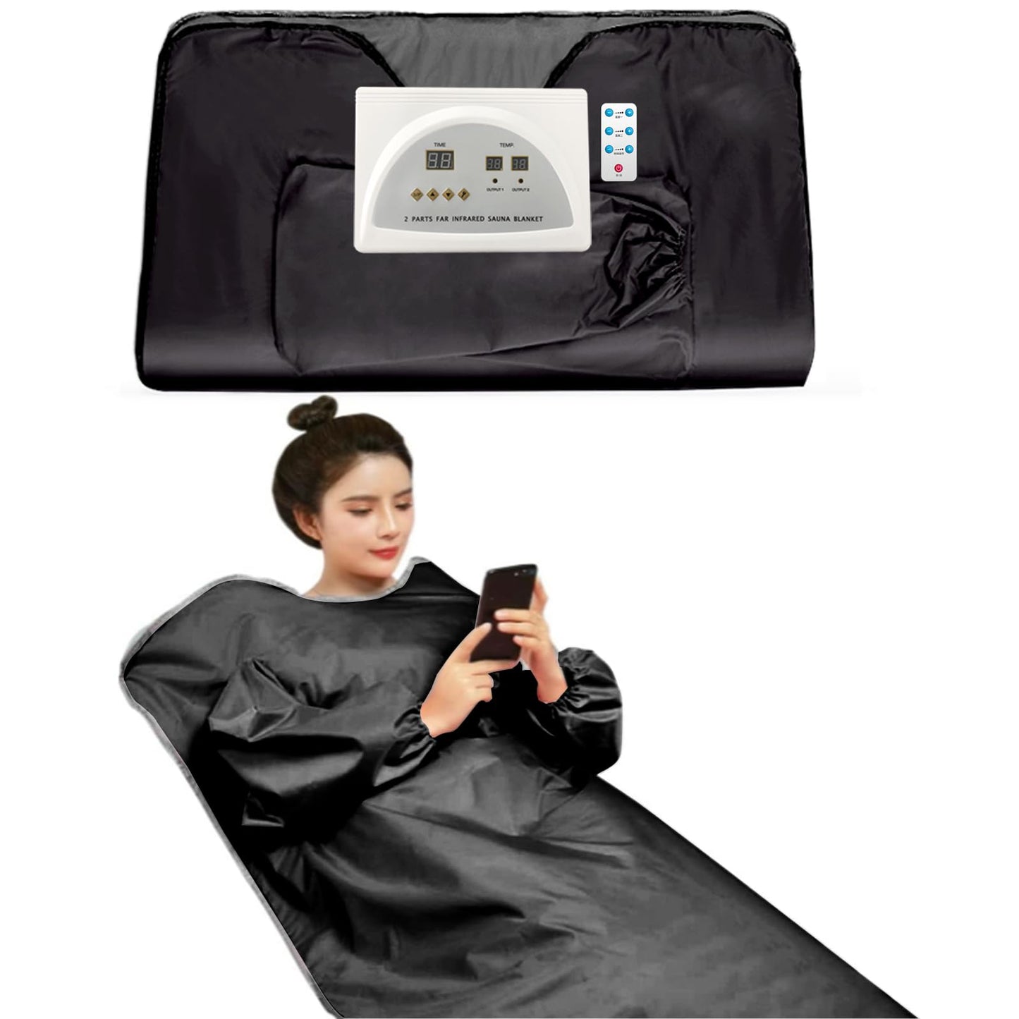 Infrared Sauna Blanket Fast Sweating Body Shape Fitness Far Infrared Sauna Blanket for Body Relaxation at Home Use Sauna Blanket with Sleeves