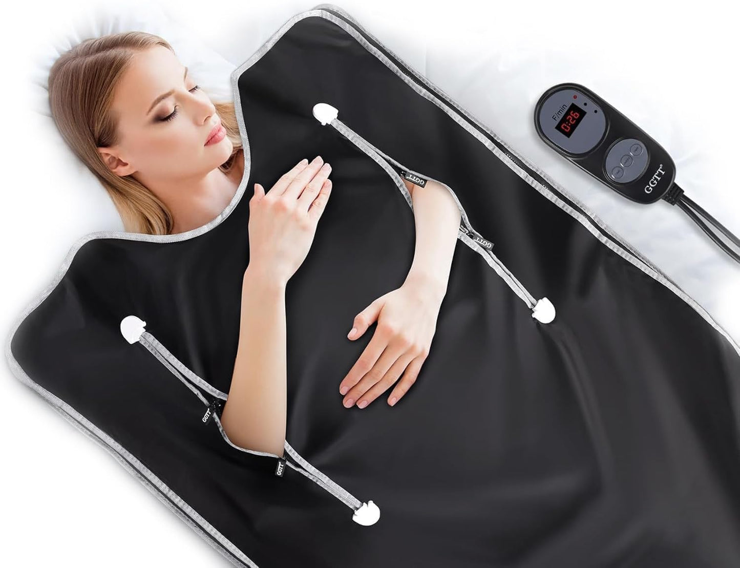 Sauna Blanket for Home Use, 6 ft x 2.65 ft(Deep Black)