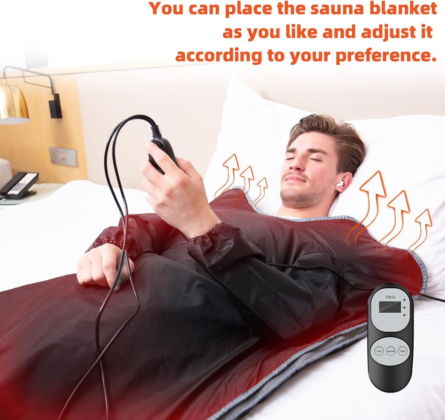 Infrared Sauna Blanket for Detoxification Portable Far Infrared Sauna Blanket for Exercise Recovery Infrared Blanket Sauna with 95–176 °F Temp Range for Home Relaxation Calm Your Body and Mind