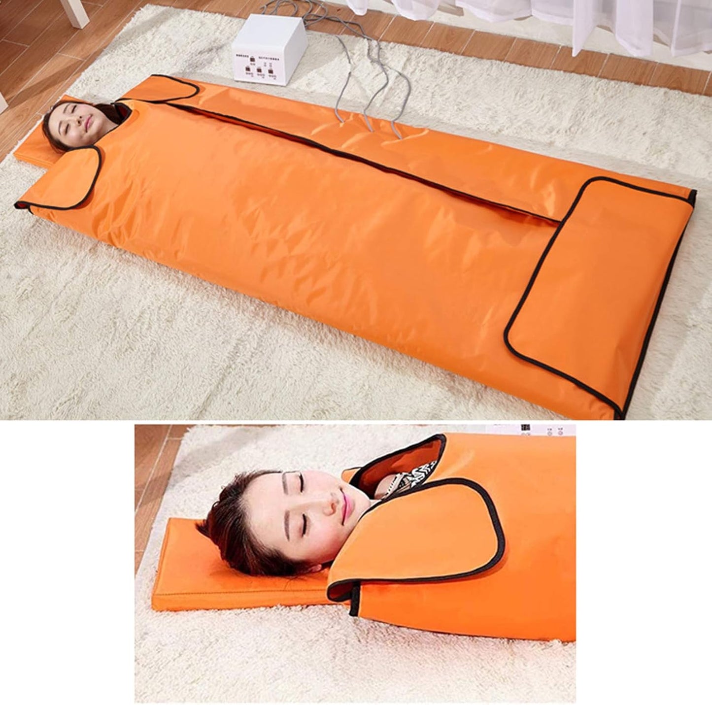 3 Zones Sauna Blanket, Household Hyperthermia Massage Steaming Sauna Blanket Space Steam Blanket for Body Shape Slimming, Adjustable Width