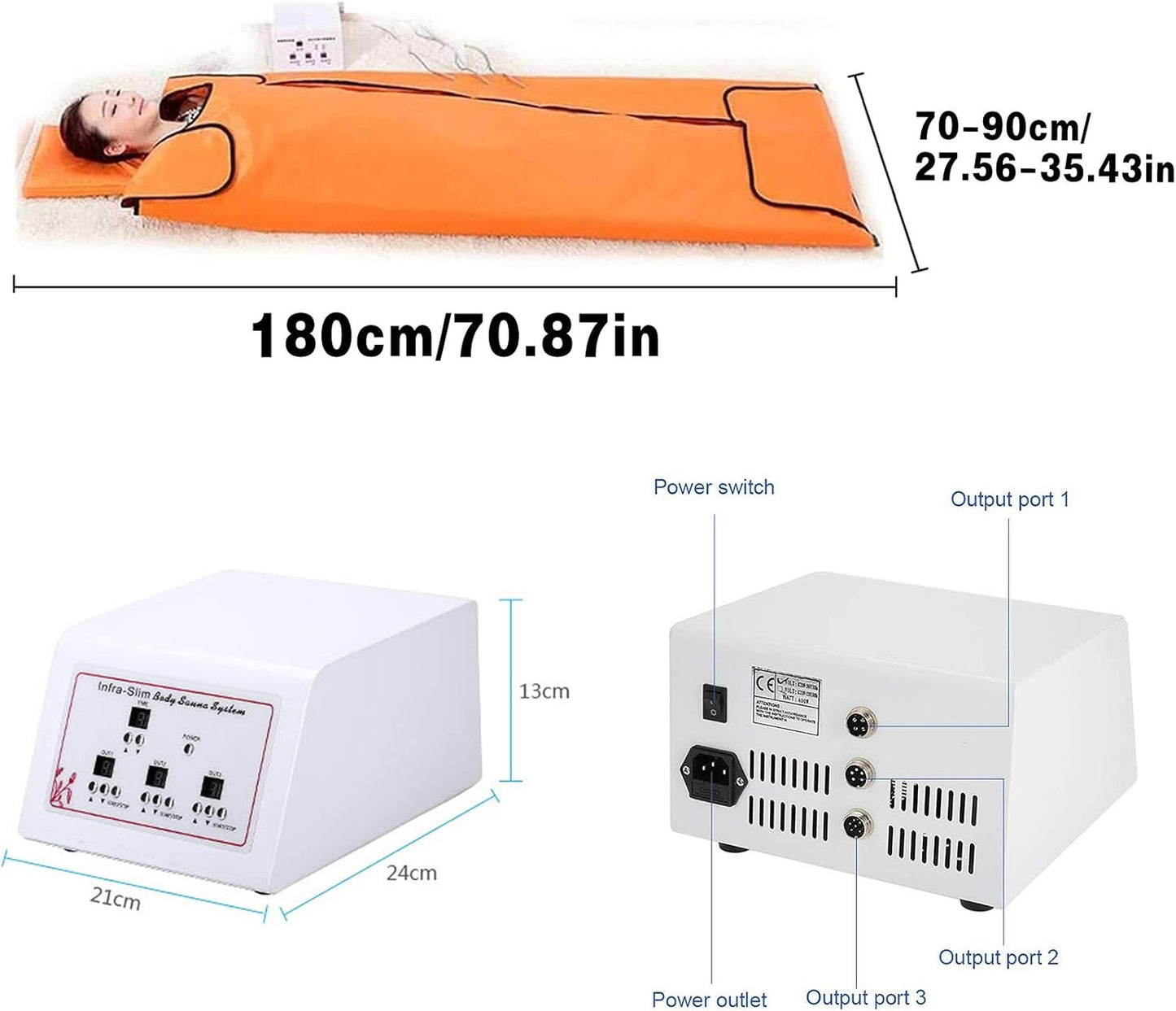 3 Zones Sauna Blanket, Household Hyperthermia Massage Steaming Sauna Blanket Space Steam Blanket for Body Shape Slimming, Adjustable Width