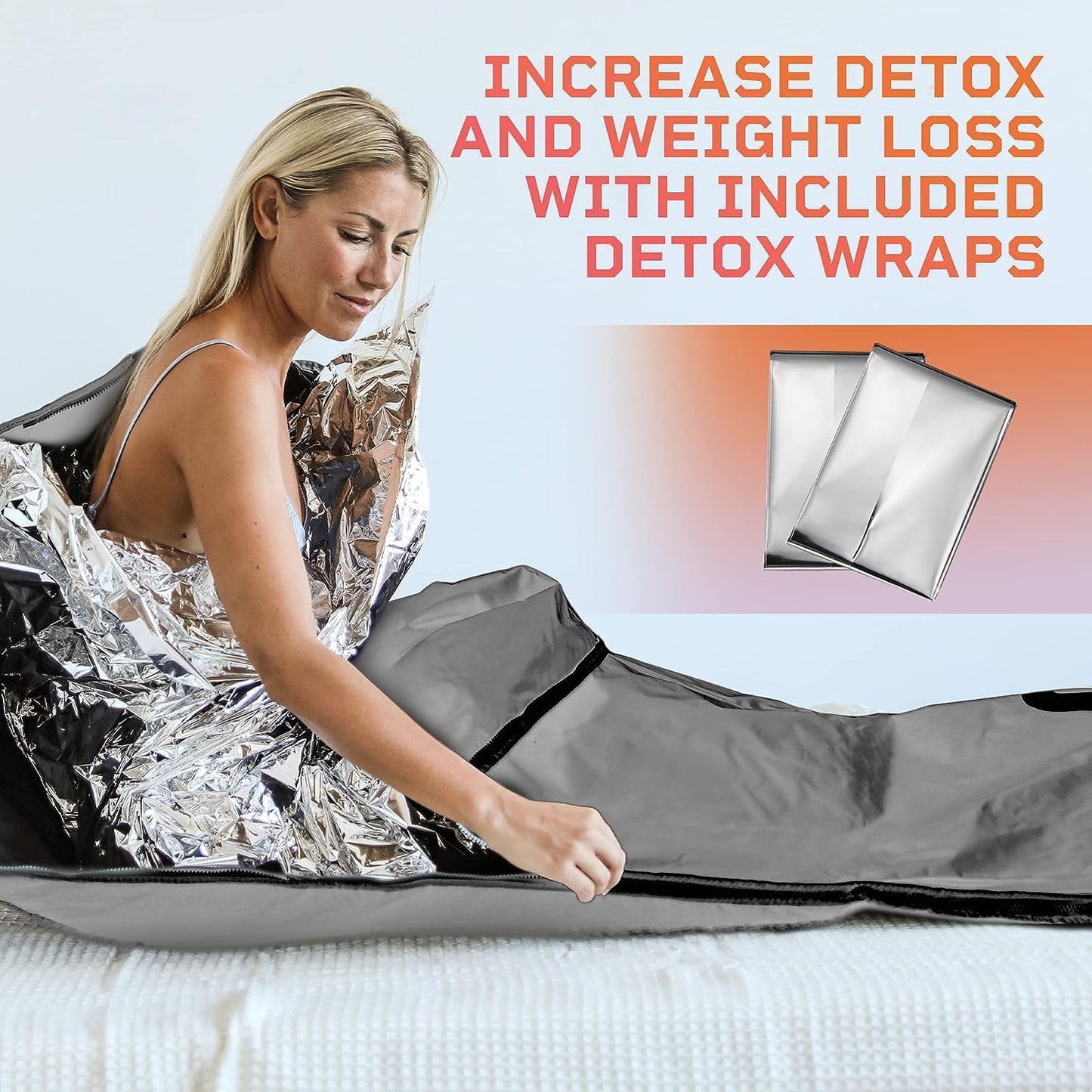 LifePro Sauna Blanket for Detoxification - Portable Far Infrared Sauna for Home Detox Calm Your Body and Mind Large Gray - Sauna for in-Home Use