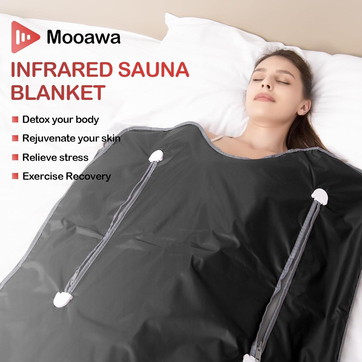 Far Infrared Sauna Blanket for Detox Portable Infrared Sauna Blanket Heating Sauna Blanket for Home Therapy Remote Controller Sauna Blanket with 95–176 °F Temp Range Black