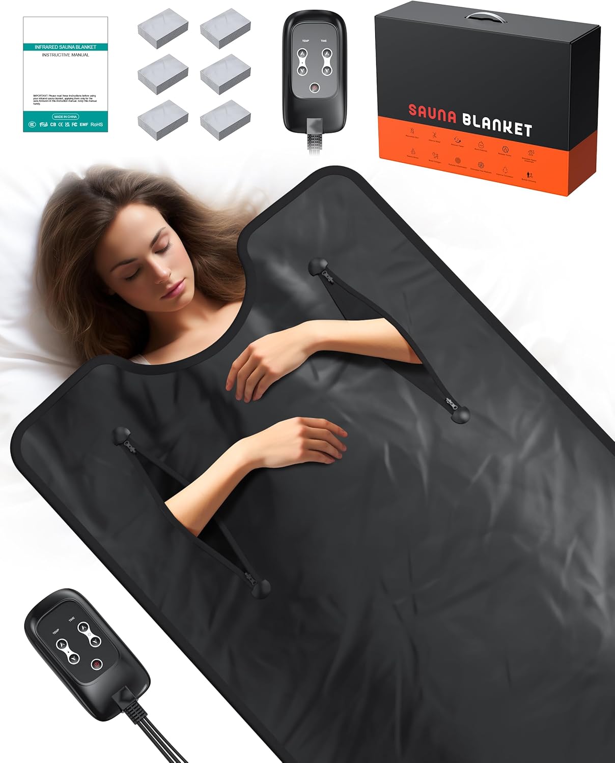 Sauna Blanket Infrared Sauna Blanket with Infrared Light, Sauna Bag for Relaxation and Wellness, Waterproof Infrared Heat Sauna Wrap