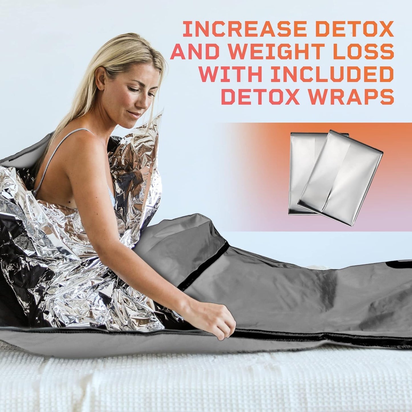 LifePro Infrared Sauna Blanket - Personal Sauna for Detox, Tension, and Relaxation - Portable Sauna for Home with Multi-Layer Heating 113°F - 176°F and Remote Control - Included Sauna Detox Wraps