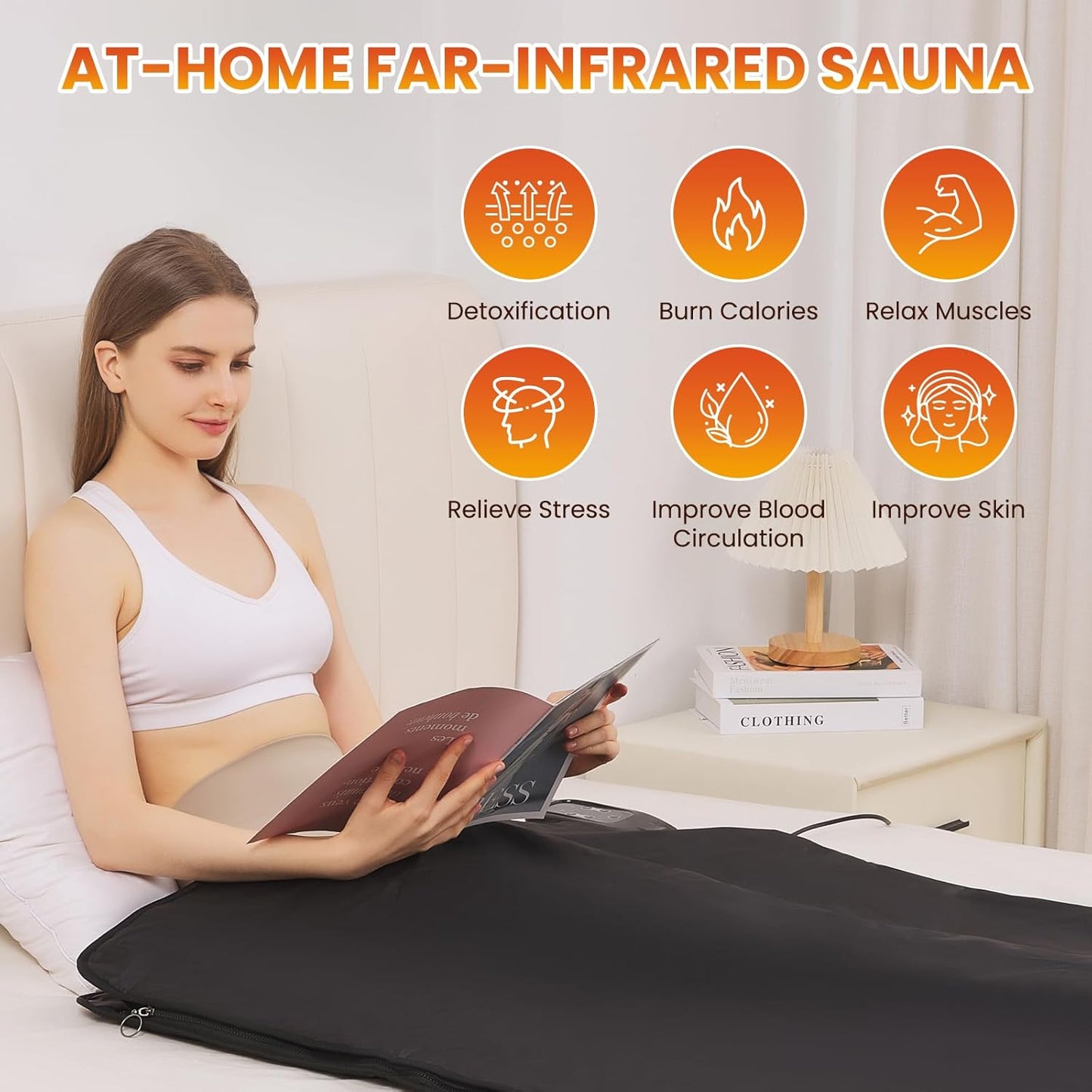 Sauna Blanket for Detoxification,2025 Upgraded Portable Far Infrared Sauna Blanket for Home,Remote Control Sauna,86-158℉,20-60Minutes Timer,6 ftx3 ft