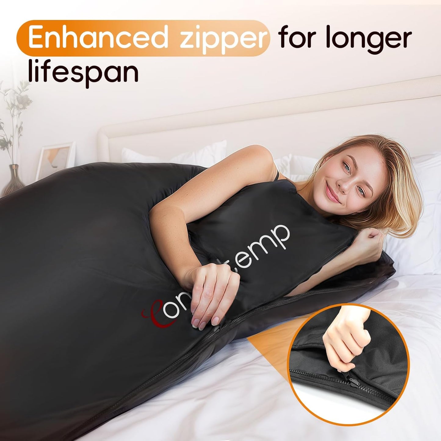 Comfytemp Infrared Sauna Blanket 35" X 78" Extra Large, Support Dual Zone Temperature Control & App Control — Smarter & Safer Portable Sauna Blanket, Low EMF, for Sweating, for Mom
