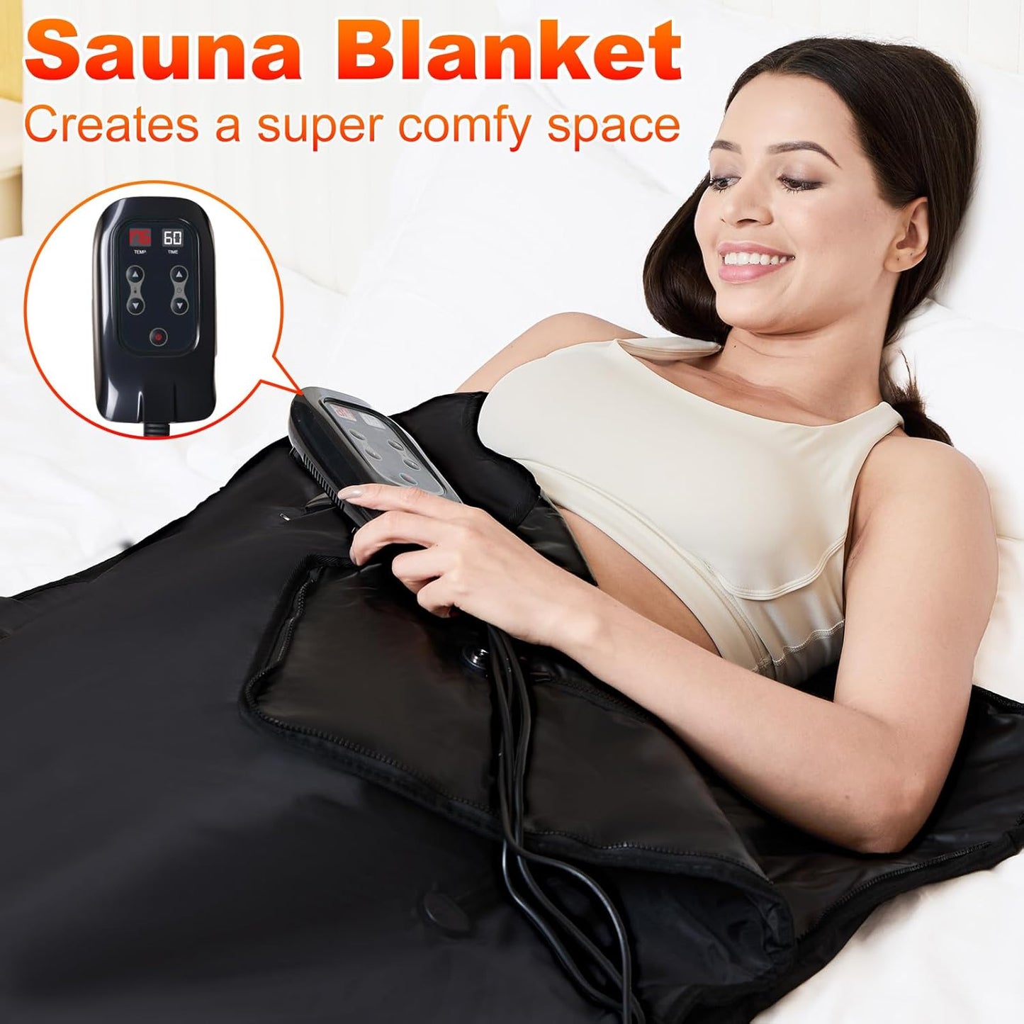 Far Infrared Sauna Blanket: Portable Sauna Blanket for Home Therapy-Infrared Blanket Sauna with 95–167 °F Temp Range