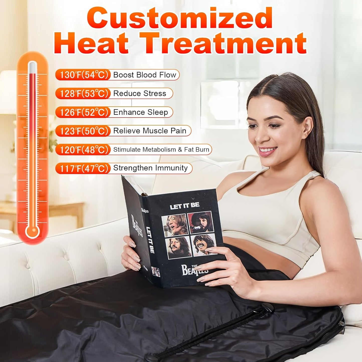Far Infrared Sauna Blanket: Portable Sauna Blanket for Home Therapy-Infrared Blanket Sauna with 95–167 °F Temp Range