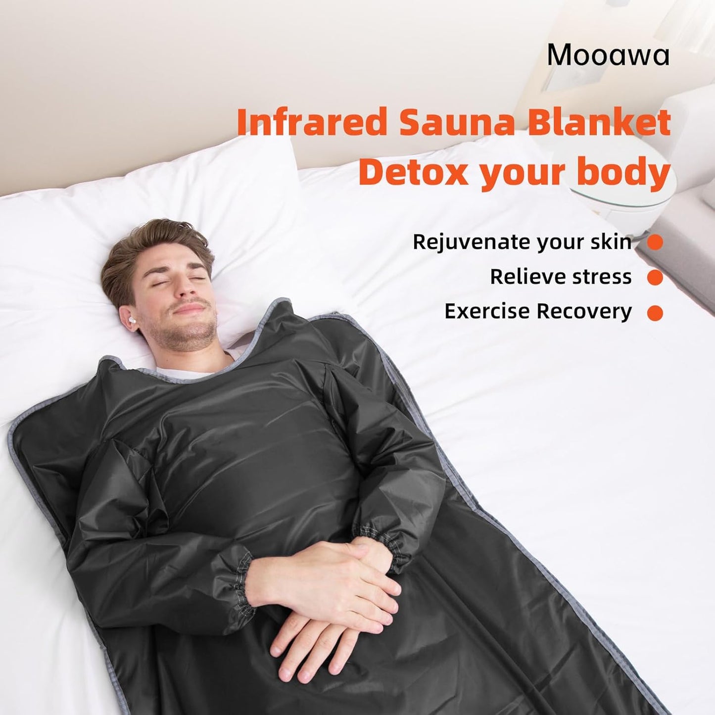 Infrared Sauna Blanket for Detoxification Portable Far Infrared Sauna Blanket for Exercise Recovery Infrared Blanket Sauna with 95–176 °F Temp Range for Home Relaxation Calm Your Body and Mind