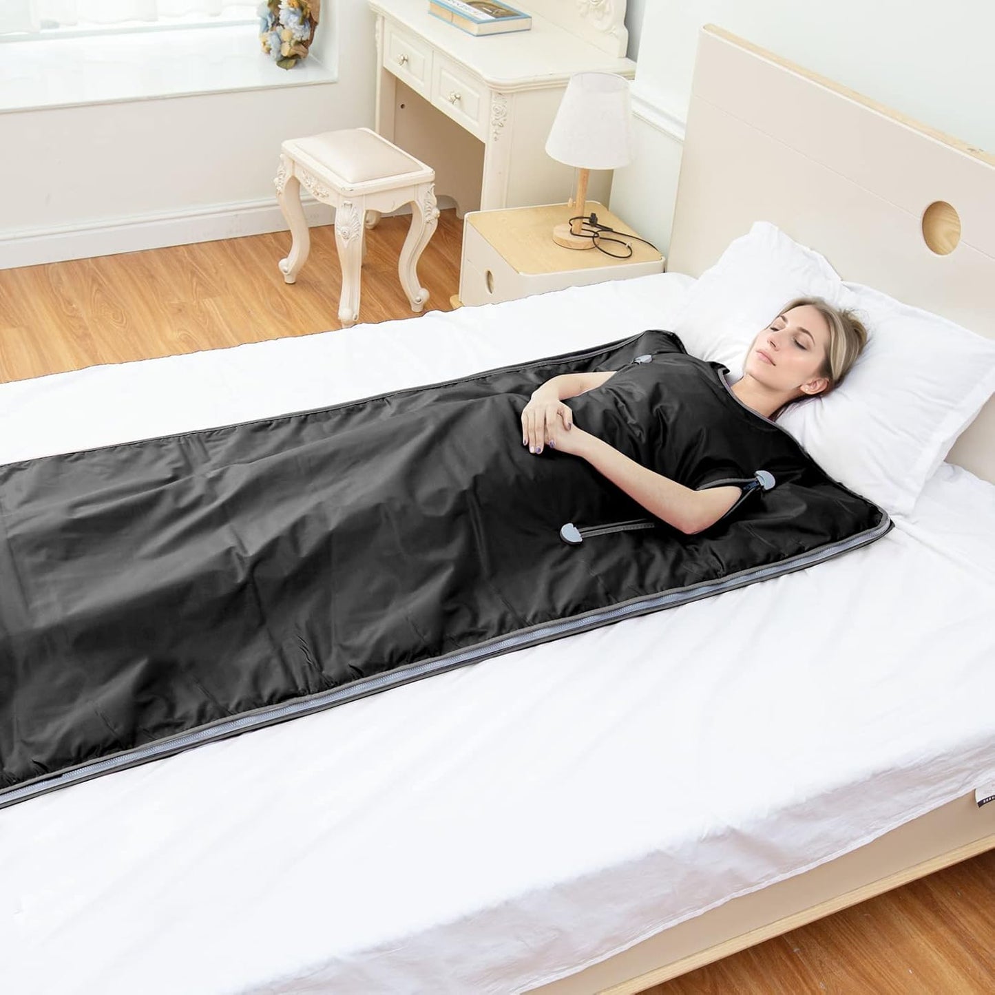 Infrared Sauna Blanket - Sauna Blanket with Remote Control for Exercise Recovery, Portable Infrared Sauna Blanket for Home Relaxation Calm Your Body and Mind Black