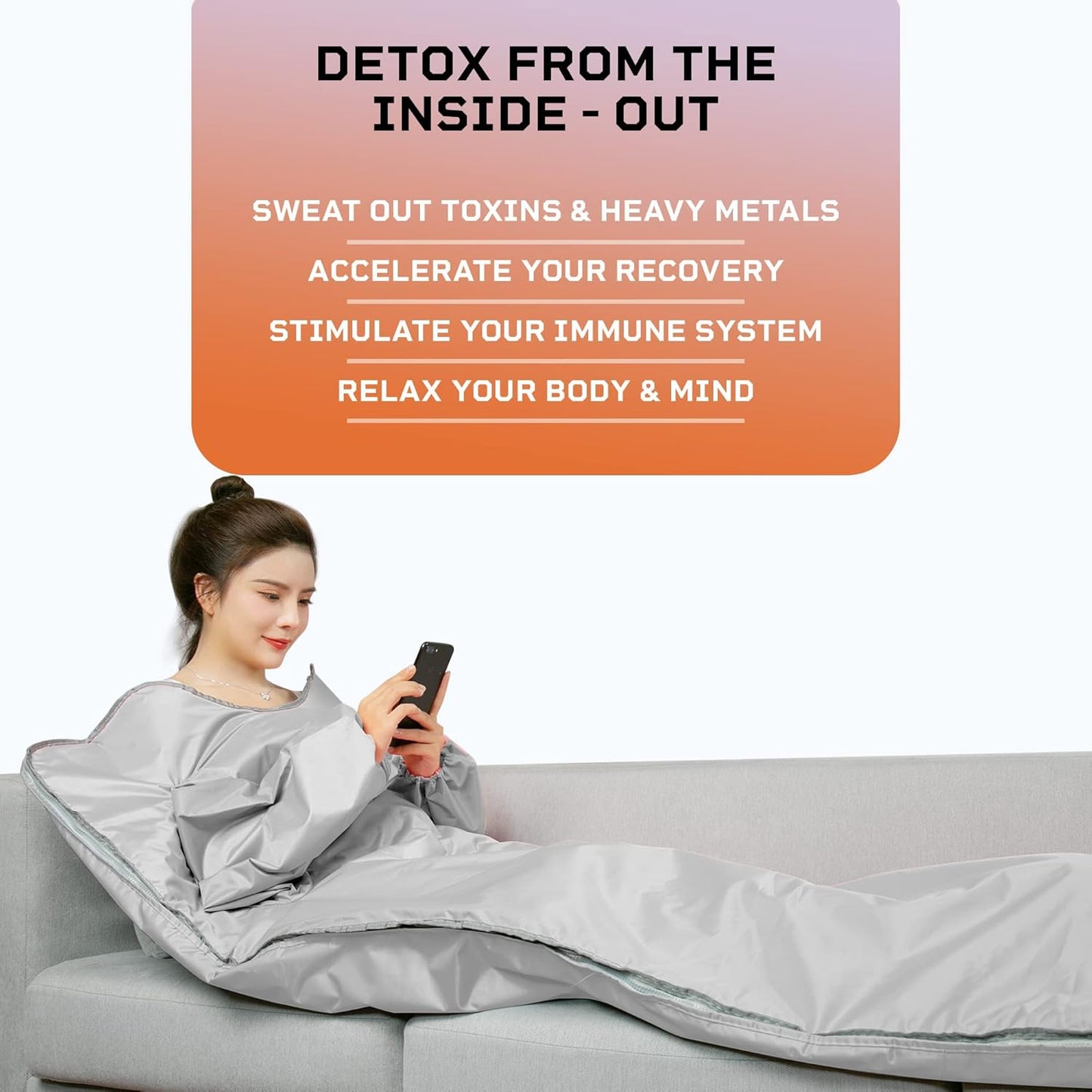 Infrared Sauna Blanket Fast Sweating Body Shape Fitness Far Infrared Sauna Blanket for Body Relaxation at Home Use Sauna Blanket with Sleeves