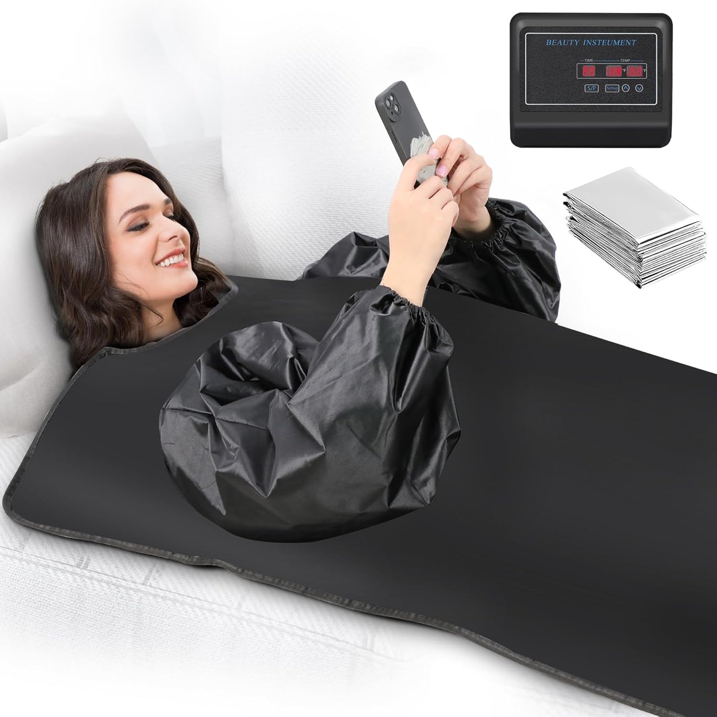 Sauna Blanket,Portable Infrared Sauna Blanket for Home,Detox Your Body and Mind Sauna Blanket,30-60 Minutes Timer, Durable Waterproof