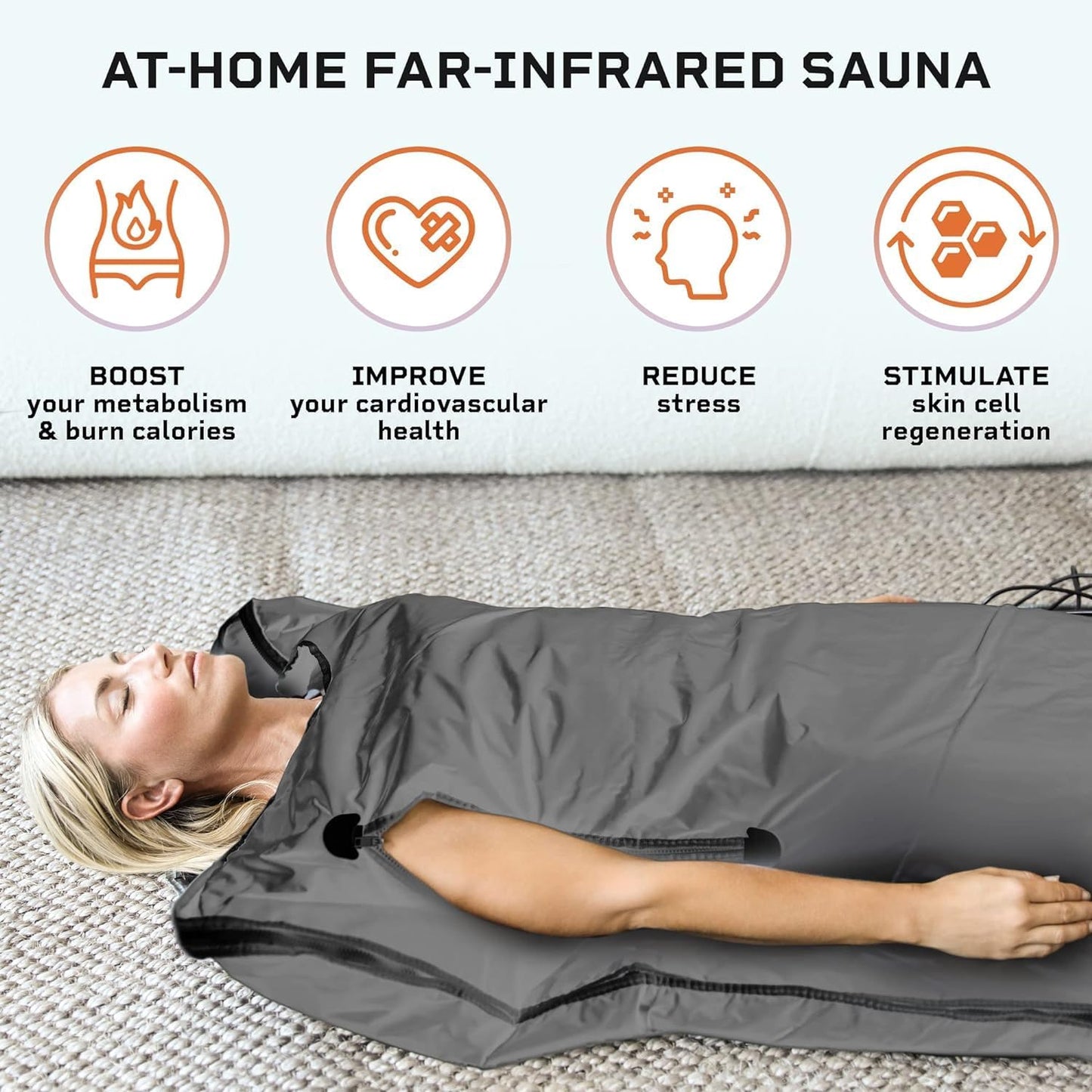 LifePro Infrared Sauna Blanket - Personal Sauna for Detox, Tension, and Relaxation - Portable Sauna for Home with Multi-Layer Heating 113°F - 176°F and Remote Control - Included Sauna Detox Wraps