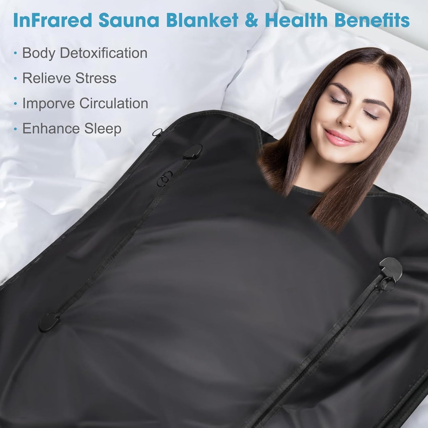 mysuntown Infrared Sauna Blanket for Detoxification,Portable Sauna Blanket for Home use,86-158℉,20-60 Minutes Timer,6.23ft x 2.95ft