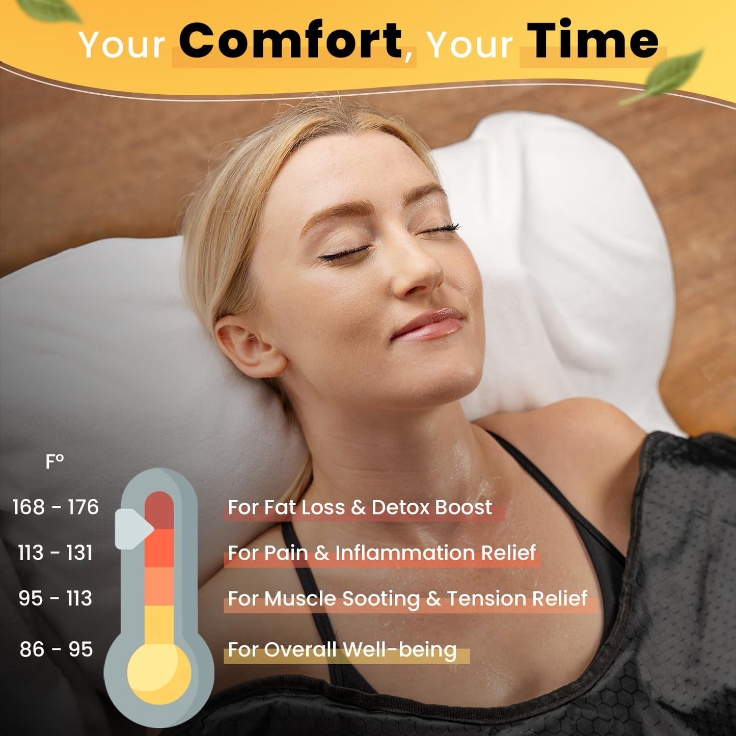 Infrared Sauna Blanket - Portable Infrared Sauna for Home, Personal Sauna for Women & Men - Odourless, Fireproof & Waterproof Material - Includes Wrap Up Towel & Carry Storage Bag