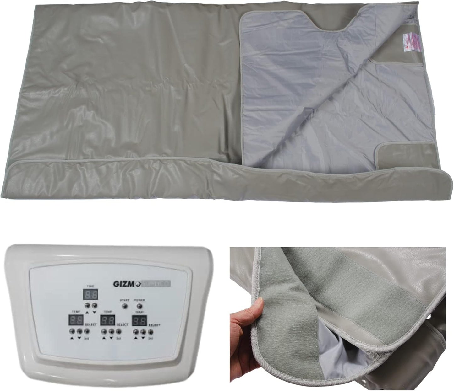 Portable Far Infrared Detox Sauna Blanket Regular (68" x 75") - 3 Independent Heating Zones, Carbon Fiber Heating Elements by Gizmo Supply - for Home or Professional Use