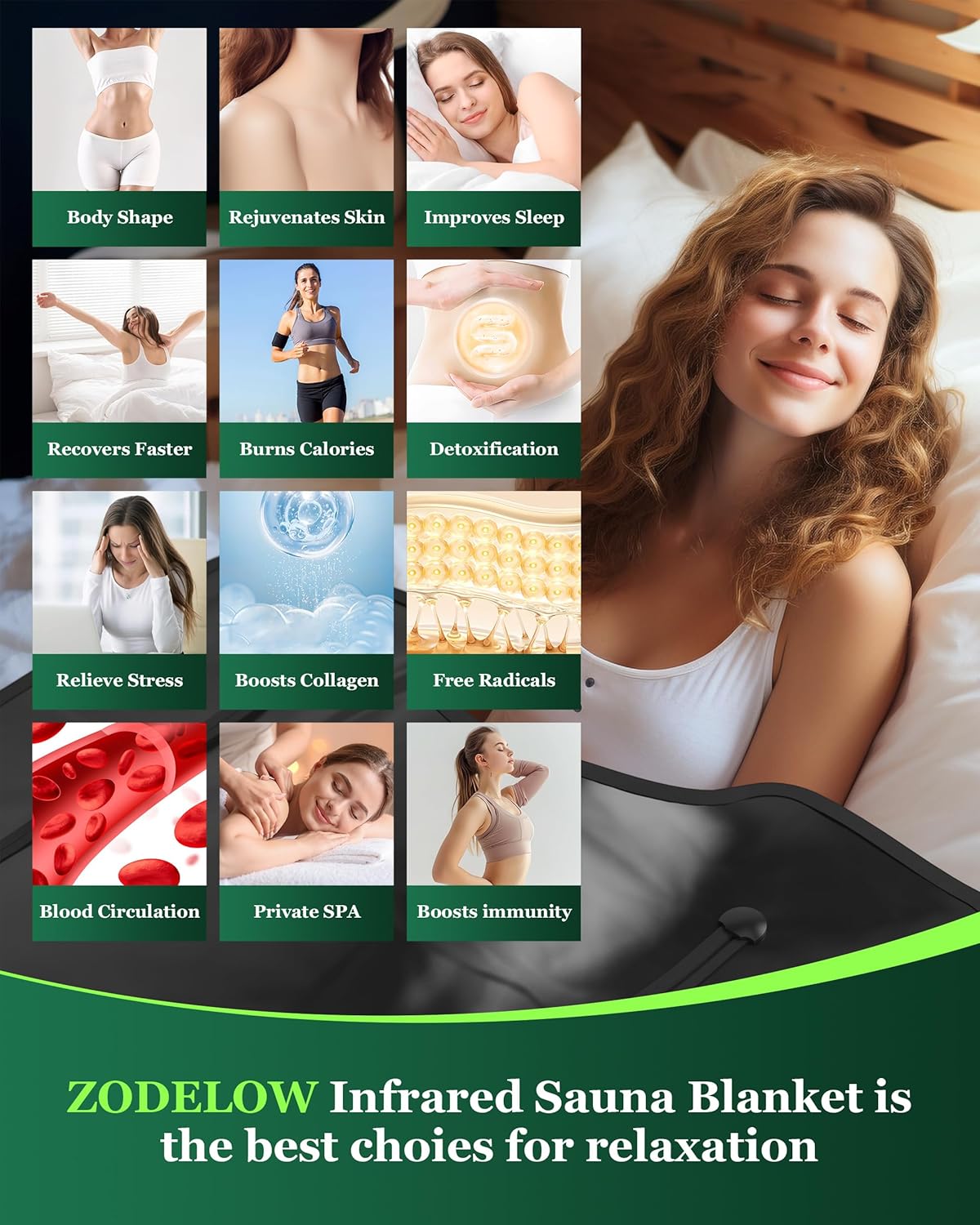 Sauna Blanket Infrared Sauna Blanket with Infrared Light, Sauna Bag for Relaxation and Wellness, Waterproof Infrared Heat Sauna Wrap