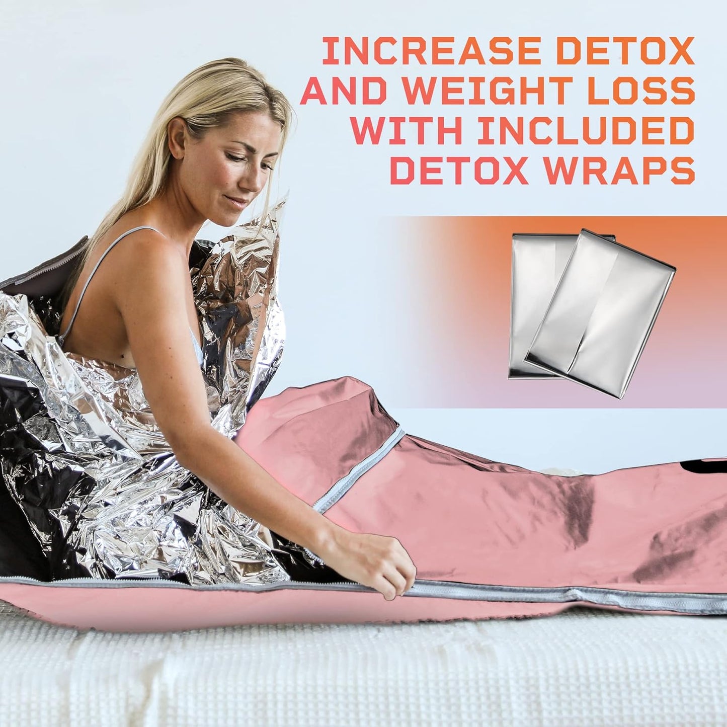 LifePro BioRemedy Infrared Sauna Blanket - Portable Far Infrared Home Sauna for Detox, Tension and Relaxation - Adjustable Temperature (113-176°F) - Includes Carry Bag & Detox Wraps
