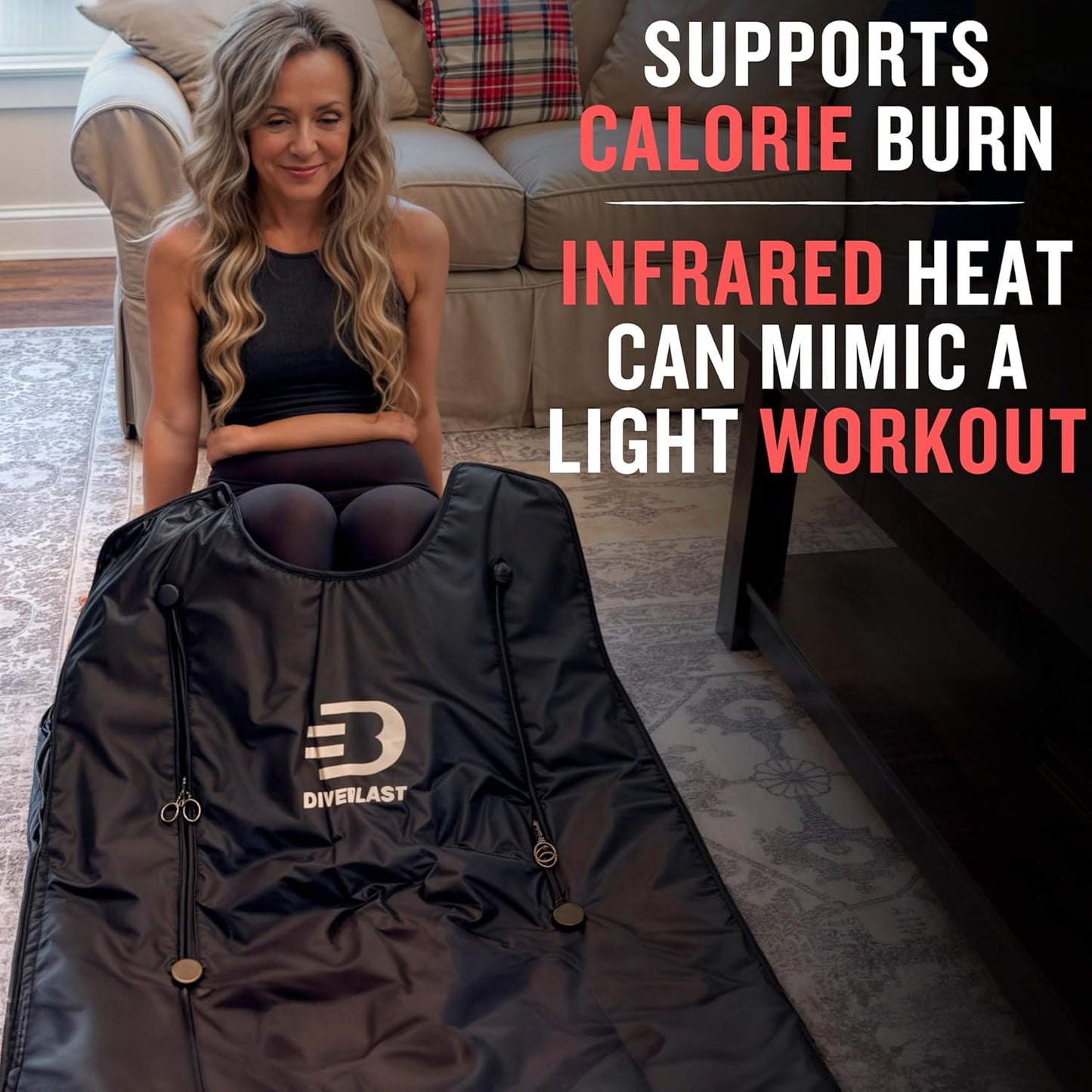 Near Zero EMF Far Infrared Sauna Blanket for Home — 71x35.5 in Portable Infrared Sauna Bag for Wellness — Detoxify, Cleanse and Burn Up to 600 Calories per Session — Black