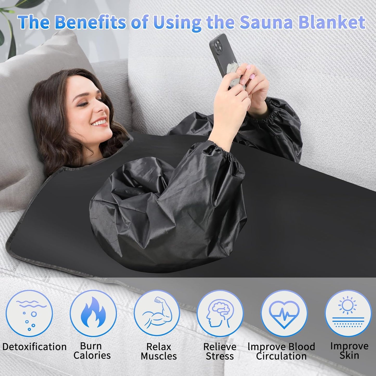 Sauna Blanket,Portable Infrared Sauna Blanket for Home,Detox Your Body and Mind Sauna Blanket,30-60 Minutes Timer, Durable Waterproof