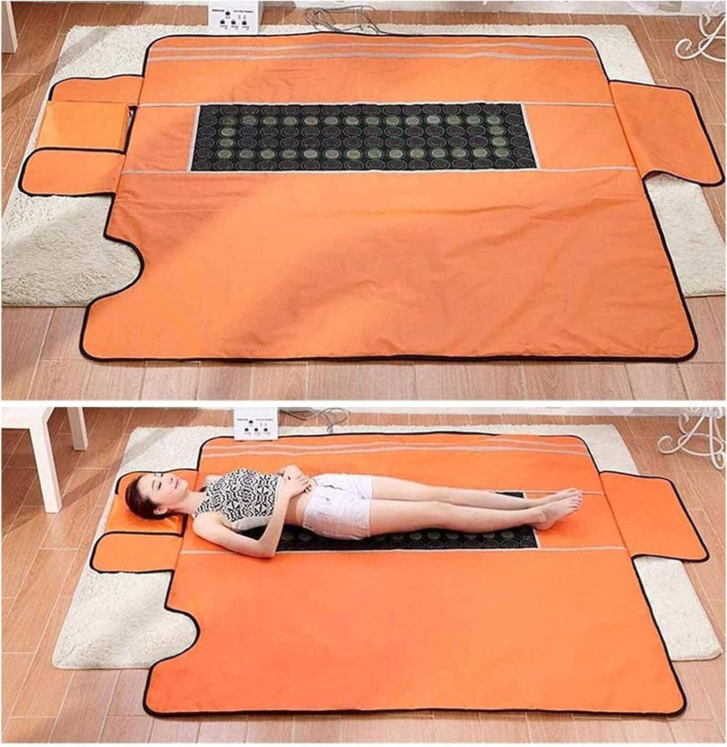 3 Zones Sauna Blanket, Household Hyperthermia Massage Steaming Sauna Blanket Space Steam Blanket for Body Shape Slimming, Adjustable Width