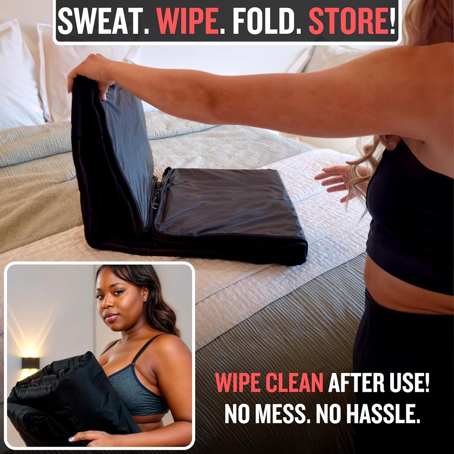 Near Zero EMF Far Infrared Sauna Blanket for Home — 71x35.5 in Portable Infrared Sauna Bag for Wellness — Detoxify, Cleanse and Burn Up to 600 Calories per Session — Black