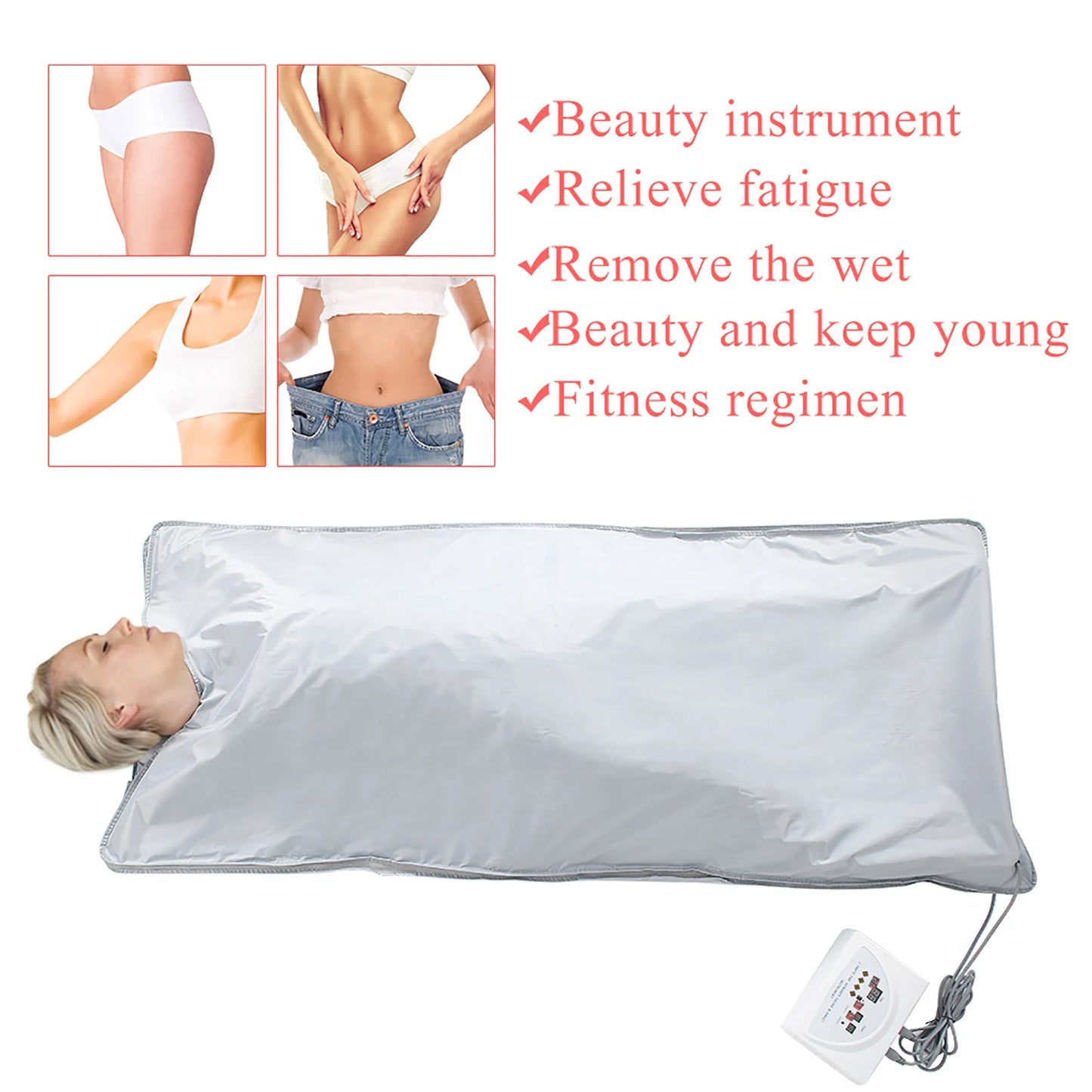 Far Infrared Sauna Heating Blanket Body Shape Slimming Fitness Machine - SAUNA BLANKETS® - Free Shipping Buy Now