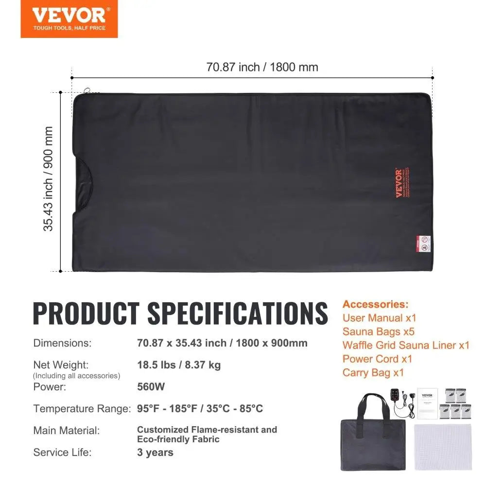Portable Sauna Detox Blanket Far Infrared Carbon Heat 6 Level Adjustable Temperature 1-60 Minute Timer for home Relaxation - SAUNA BLANKETS® - Free Shipping Buy Now