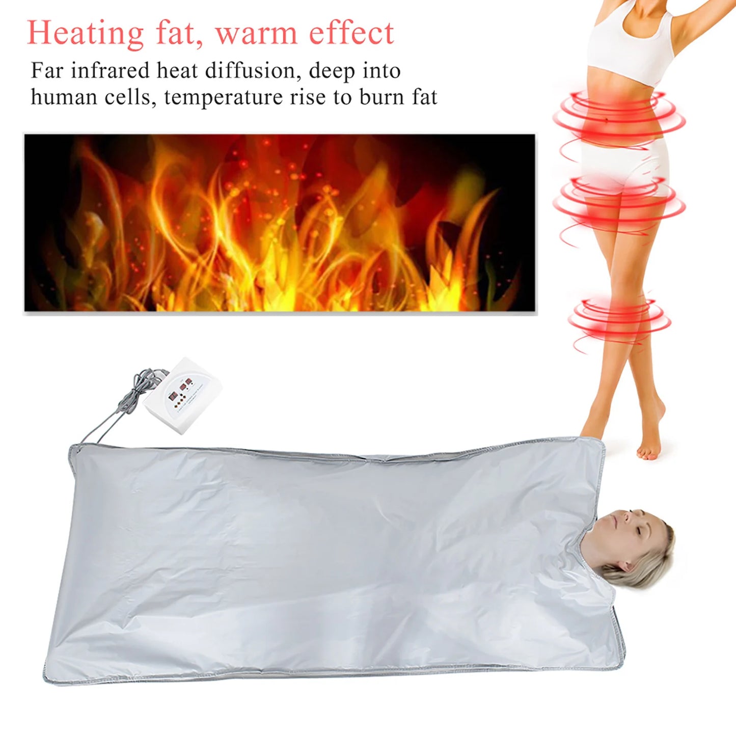 Far Infrared Sauna Heating Blanket Body Shape Slimming Fitness Machine - SAUNA BLANKETS® - Free Shipping Buy Now