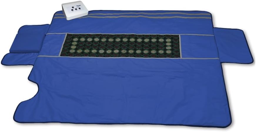 1Love Far Infrared Sauna Blanket | 0 EMFs & VOCs | 77-176°F | 3 Zone Control | Durable Waterproof Nylon | Portable Sauna | Sauna Blanket Blanket for Home Detox | Sauna Bag | Therapeutic Stones - Blue