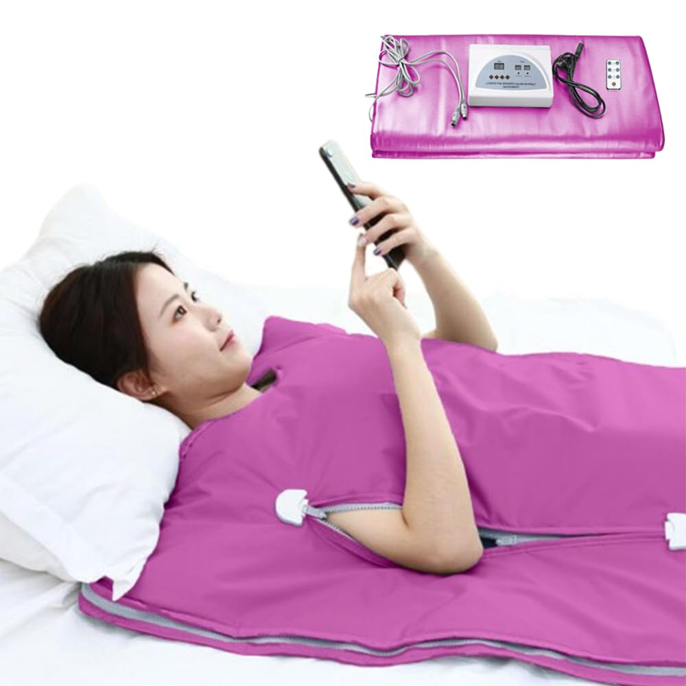 Sauna Blanket Infrared, 70” (Large) Length Heat 2 Zone far, Zipper Type, Digital Body Sauna (Grey)