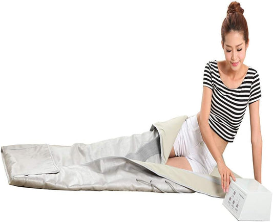 ZONEMEL 3 Zone Digital Far-Infrared Heat Sauna Blanket, Body Shaper Sauna Slimming Blanket Detox Therapy Machine Fitness, Adjustable Size