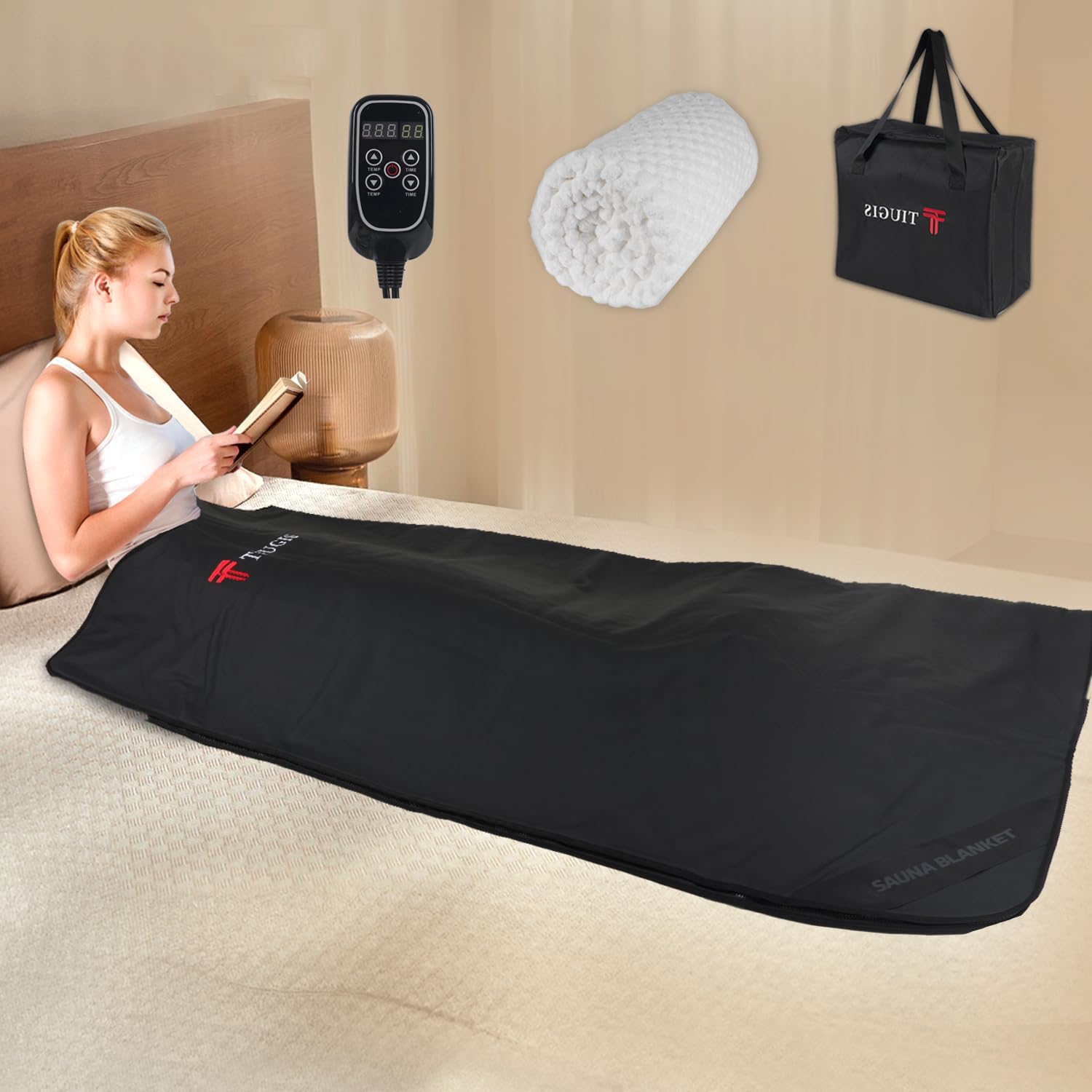 Sauna Blanket,Far Infrared Sauna Blanket,Sauna,Portable Sauna for Home Relaxation and Detoxification,Temp Range 77–176 °F