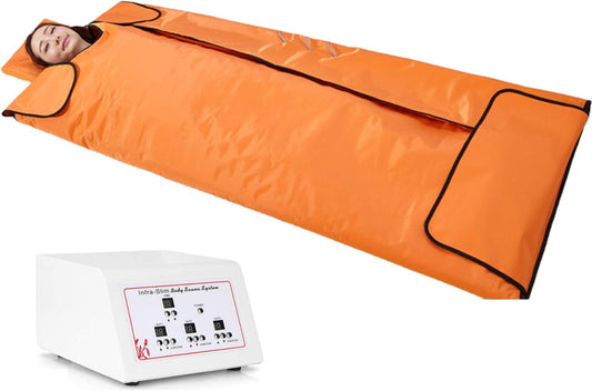 3 Zones Sauna Blanket, Household Hyperthermia Massage Steaming Sauna Blanket Space Steam Blanket for Body Shape Slimming, Adjustable Width