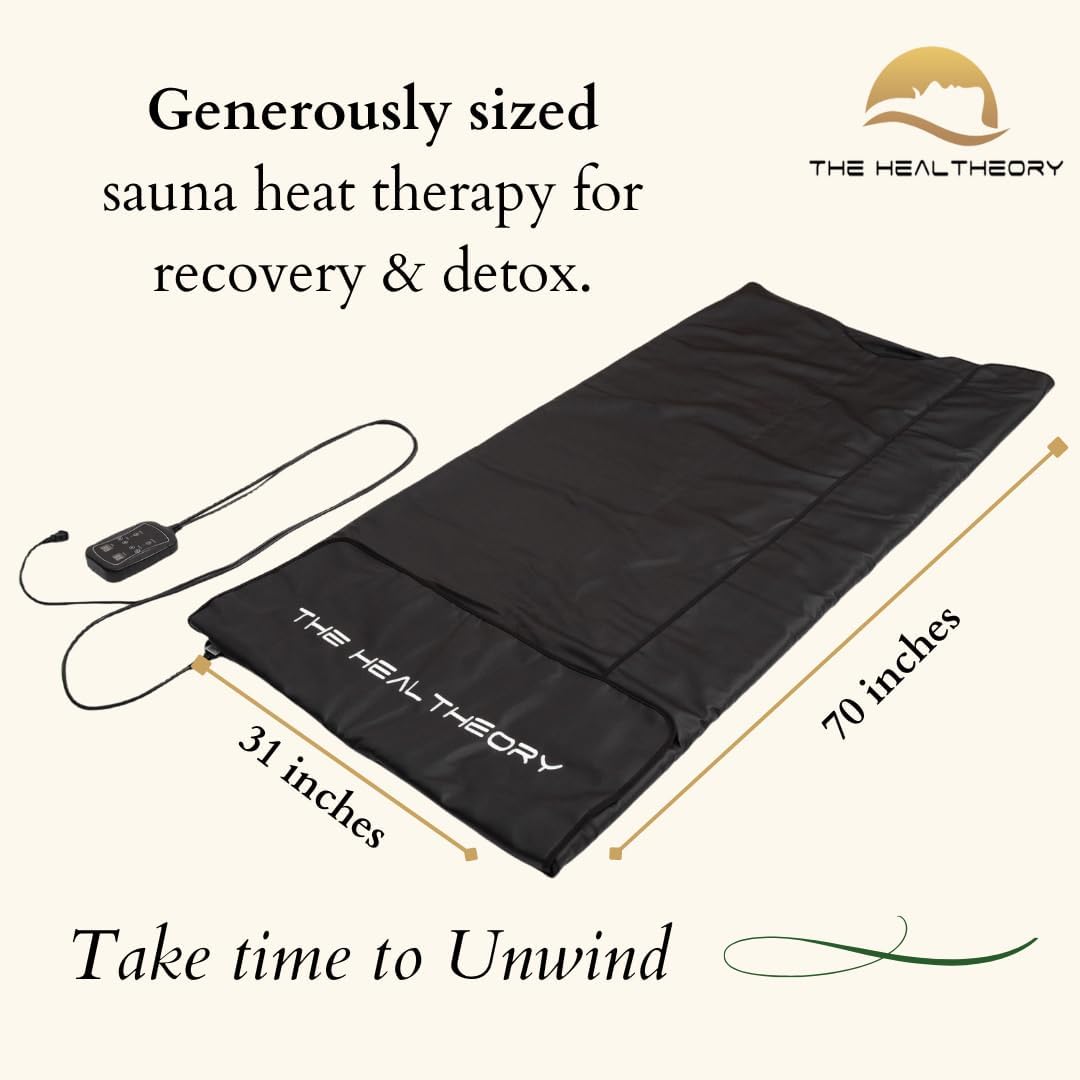Refresh Infrared Sauna Blanket – Far Infrared Heat Therapy Blanket for Detox & Relaxation, Personal Home Sauna for Up to 150°F, Extra Long (6ft7in) FIR Thermal Blanket