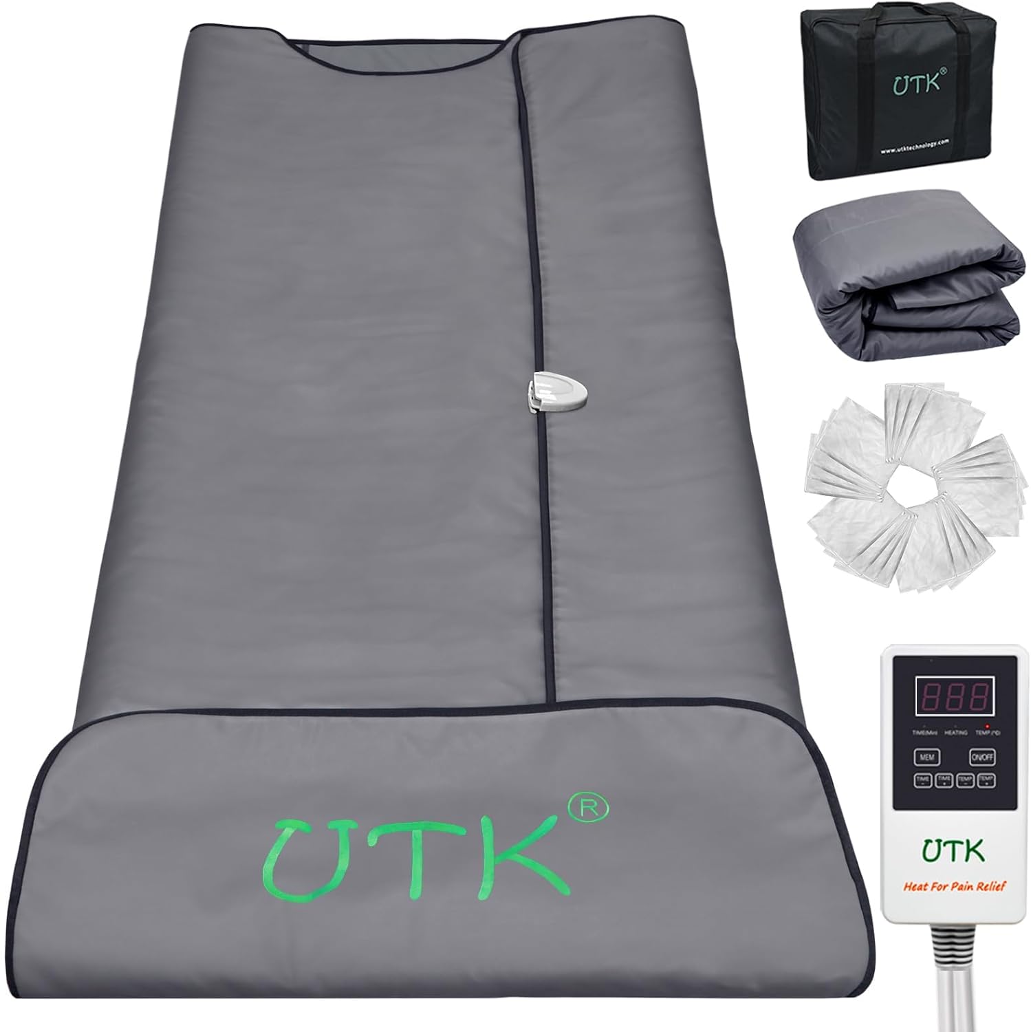 UTK Infrared Sauna Blanket, Portable Sauna for Home SPA, Fast Sweat & None Smell Infrared Sauna to Relax & Detox Your Body and Mind, (71"*71") Full-Size Home Sauna with 50 Plastic Wraps