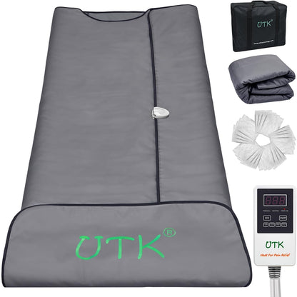 UTK Infrared Sauna Blanket, Portable Sauna for Home SPA, Fast Sweat & None Smell Infrared Sauna to Relax & Detox Your Body and Mind, (71"*71") Full-Size Home Sauna with 50 Plastic Wraps