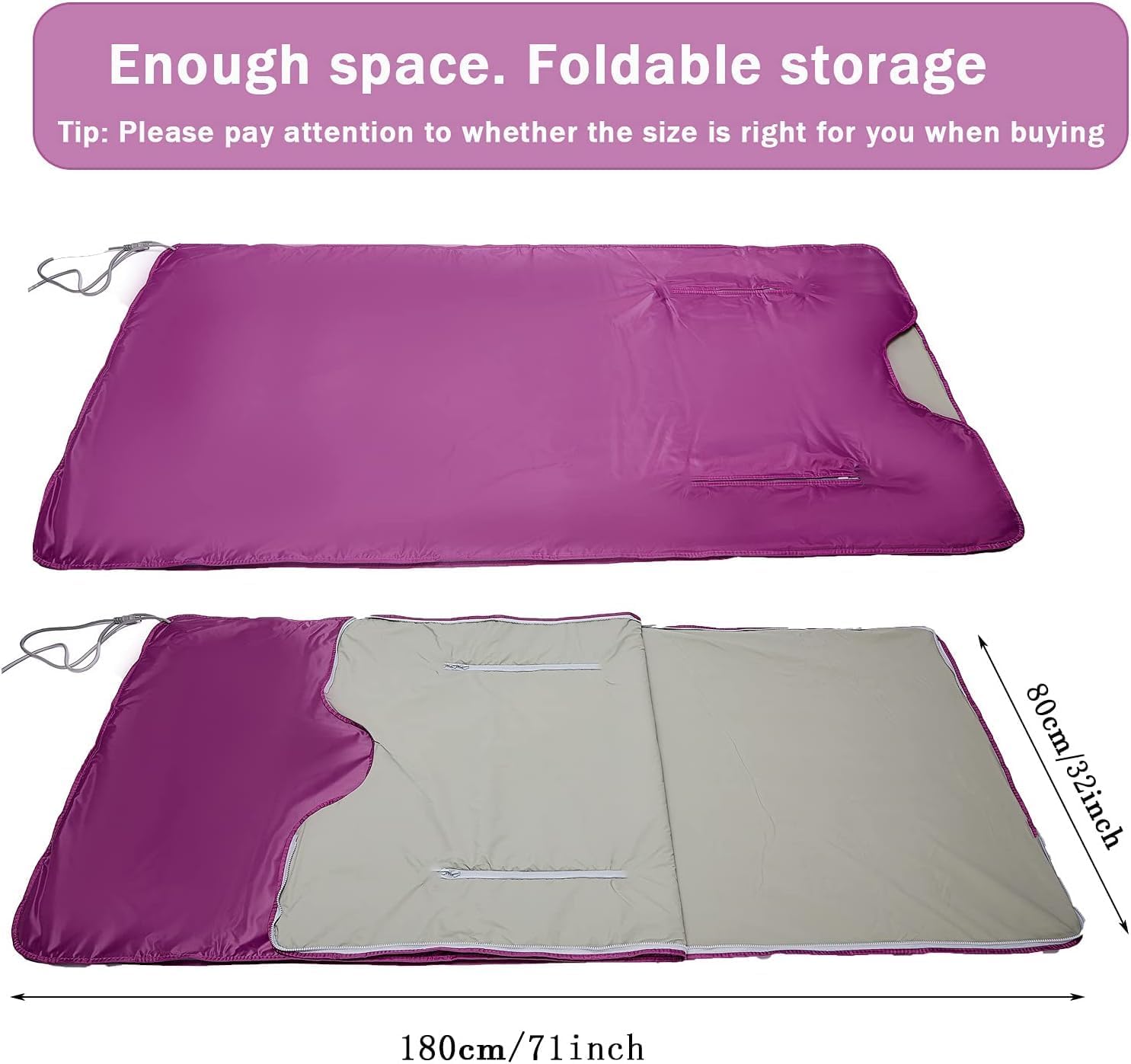 Natural Jade and Tourmaline Heat Far Infrared Sauna Blanket Home Sauna Bed Therapy Heated Portable Sauna Blanket for Home Detox 71 * 32inch