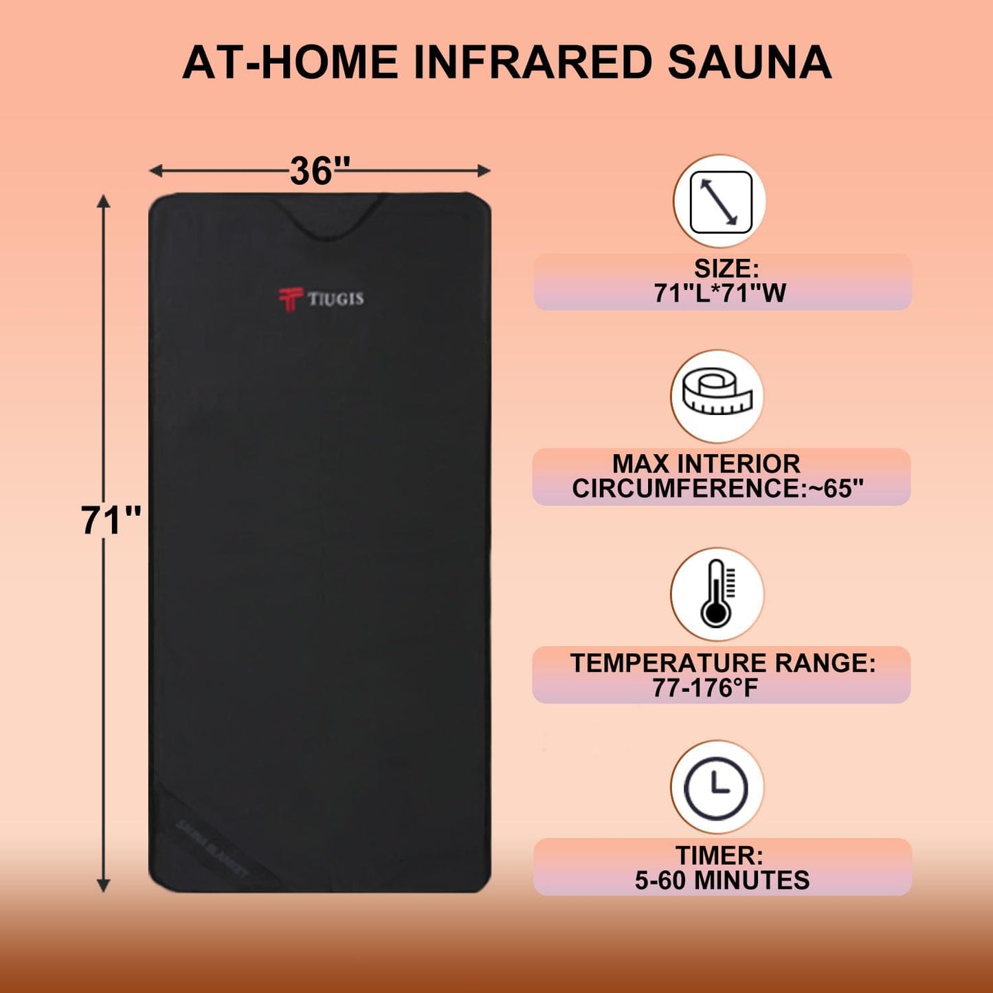 Sauna Blanket,Far Infrared Sauna Blanket,Sauna,Portable Sauna for Home Relaxation and Detoxification,Temp Range 77–176 °F
