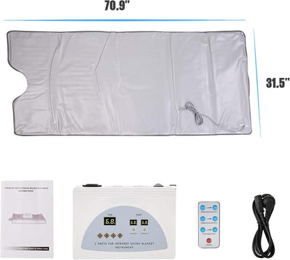 Sauna Blanket Infrared, Sauna Blanket Detox Professional Body Shaper Sauna Slimming Blanket for Detox, Relaxation Home Spa with Remote Control