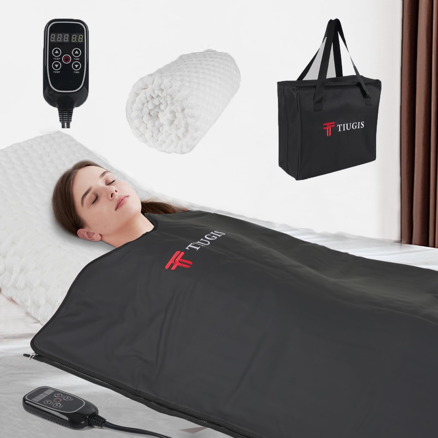 Sauna Blanket,Far Infrared Sauna Blanket,Sauna,Portable Sauna for Home Relaxation and Detoxification,Temp Range 77–176 °F