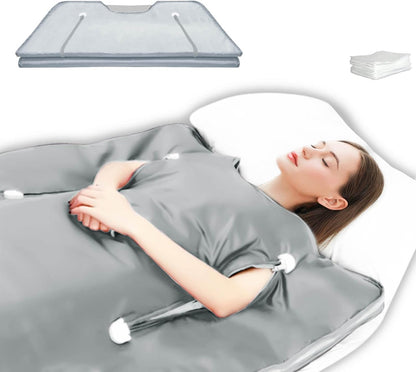 Sauna Blanket Infrared Zipper Oxford Cloth Upgraded Version Professional Detox & Heat Therapy Blanket with Remote (US 110V,71×32 Inches)